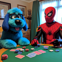 spiderman playing card with blues clues 