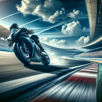 赛道，摩托车，蓝天，速度很快