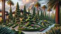 RAW photo, 8k uhd, Nature's Finest | Coniferous Plant Front Yard Design Ideas to Wow Your Neighbors
